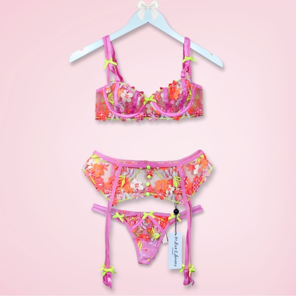 For Love And Lemons Other - For Love and Lemons Summer Tide 3-Piece Lingerie Set - X-Small - NWT